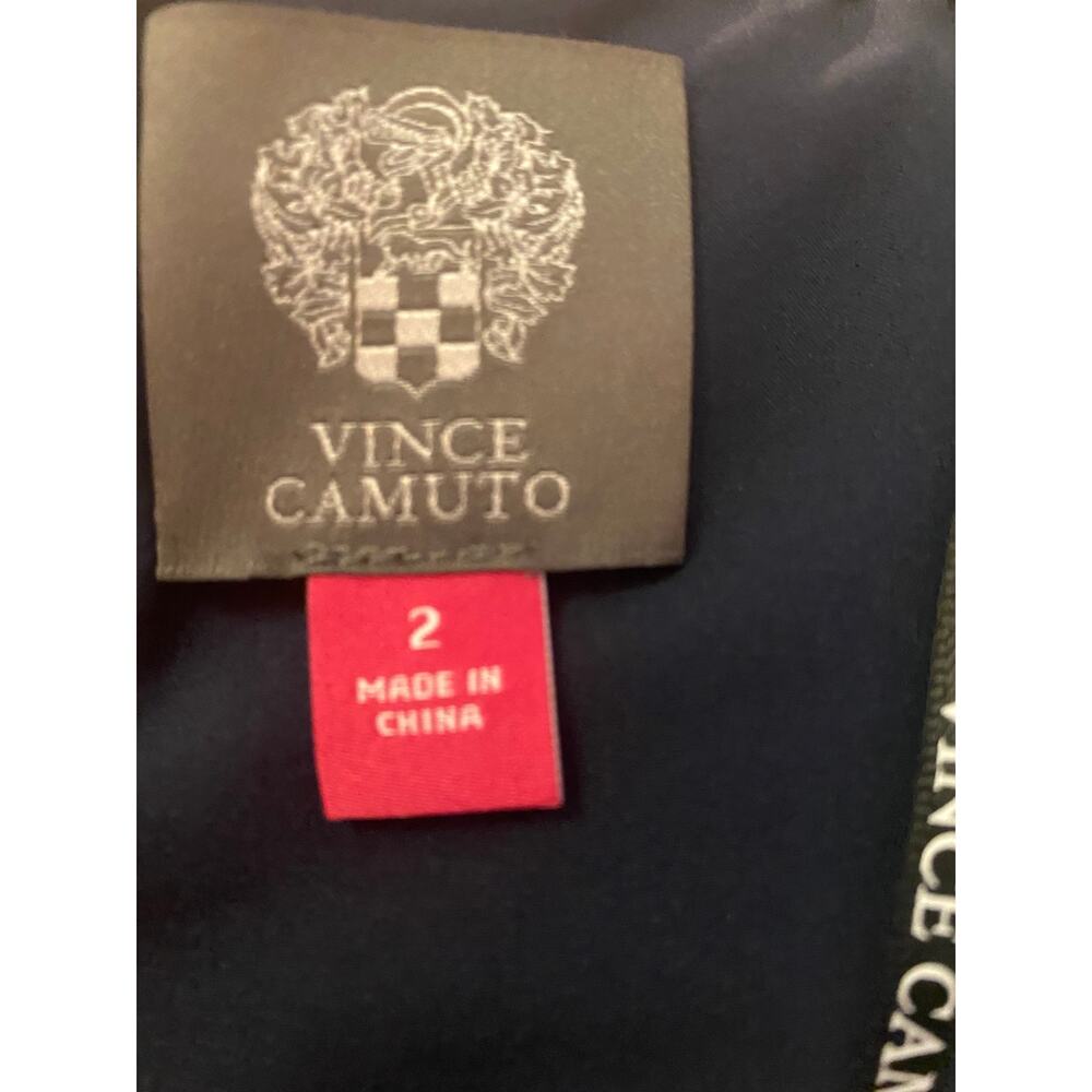 Vince Camuto Peplum Fluted Halter Gown Navy Formal Maxi Prom MOB Black Tie Dress - Picture 10 of 11